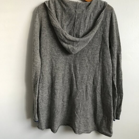 Subtle Luxury Cashmere Sweater Hooded Long Sleeve Kangaroo Pockets Womens S/M - Picture 4 of 8